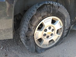 picture of a shredded tire