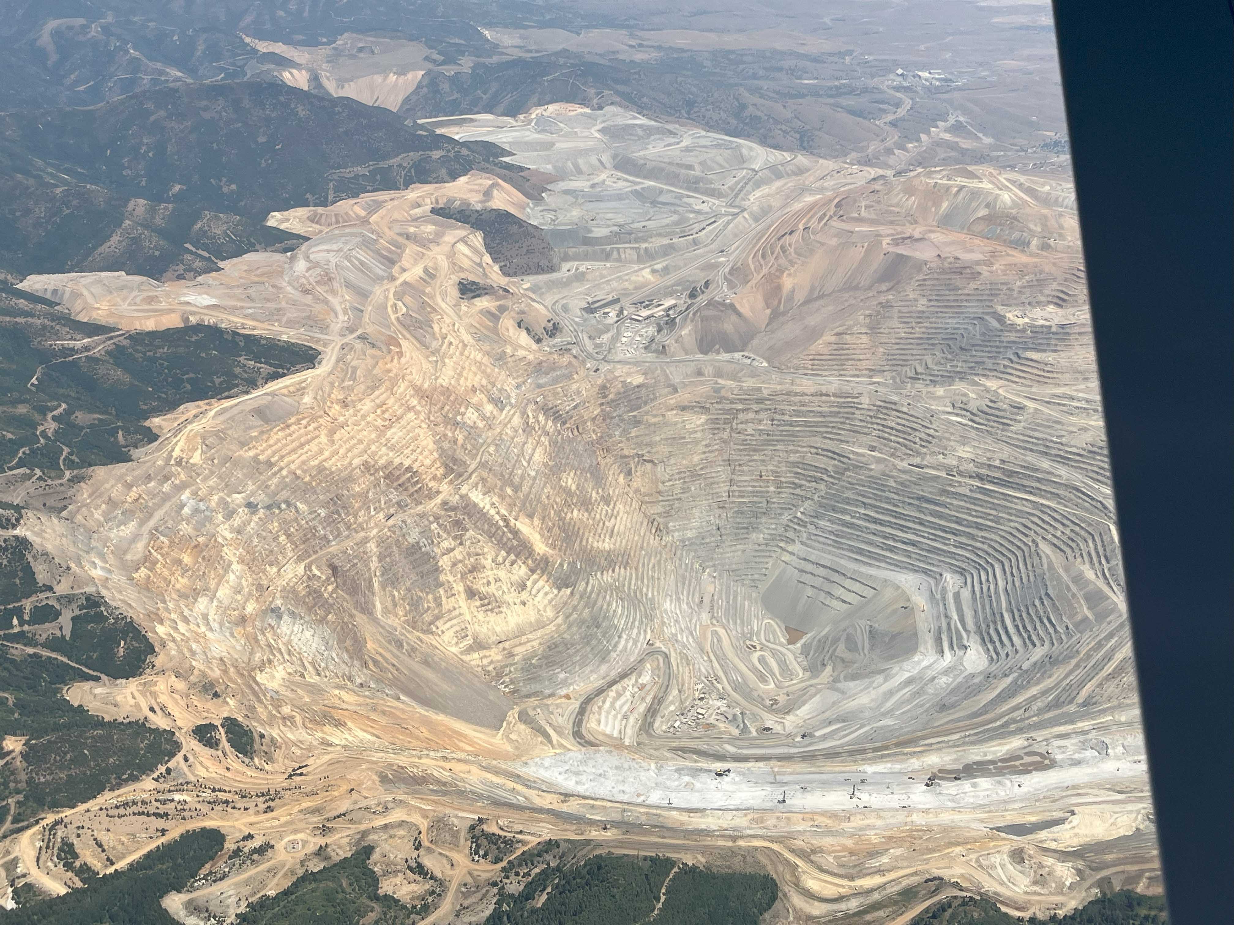 aerial view of a copper mine